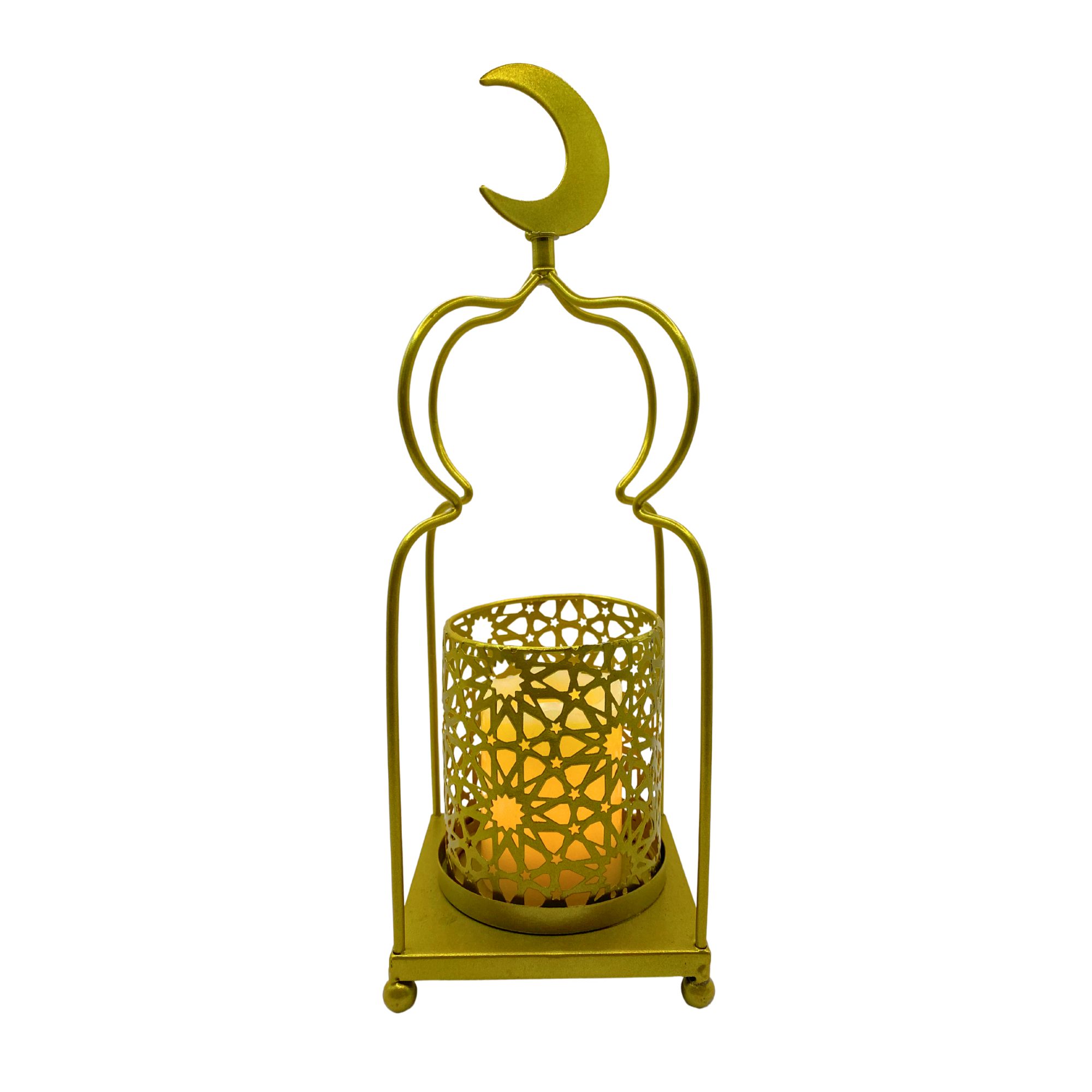 Islamic Crescent Candle Holder Gold