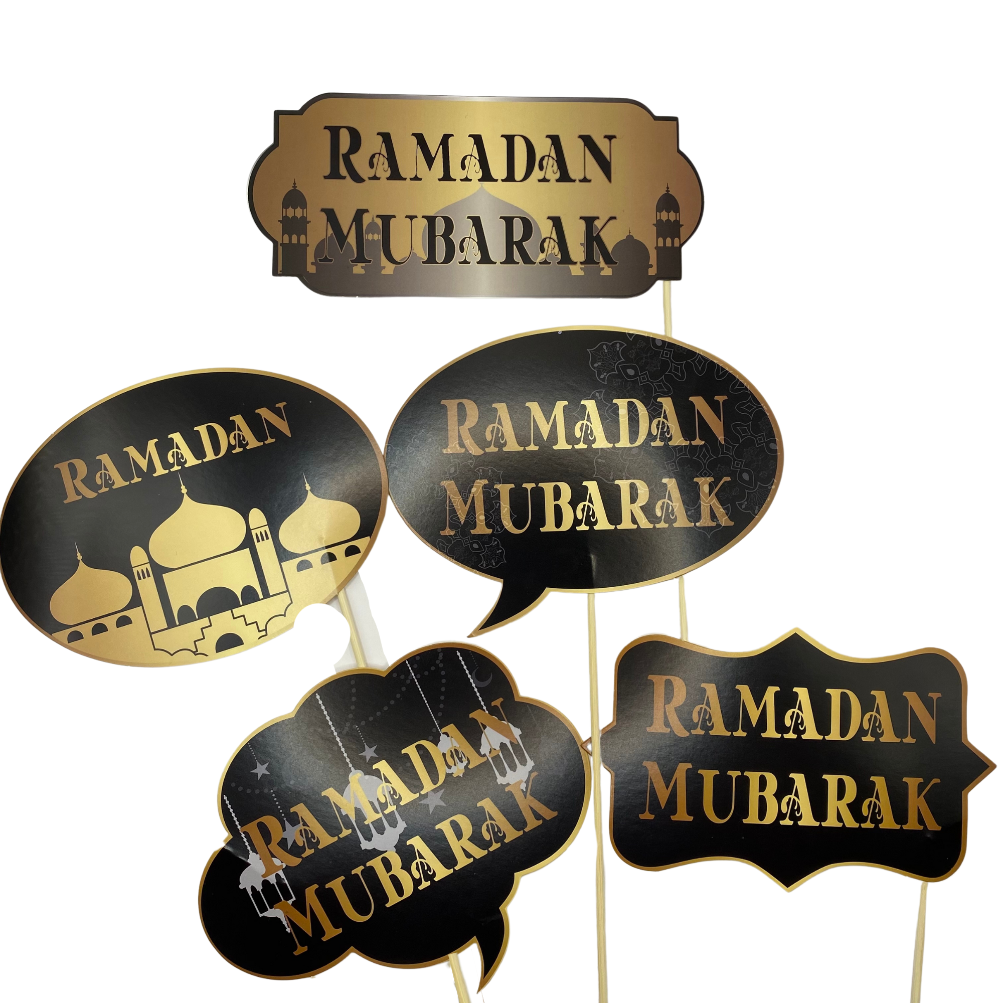 24pcs Photo Booth Props with Sticks - Ramadan/Eid
