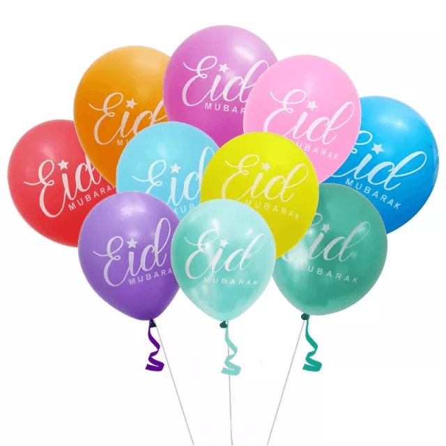 Colorful 'Eid Mubarak' Latex Balloon (Set of 20) - eRayyan