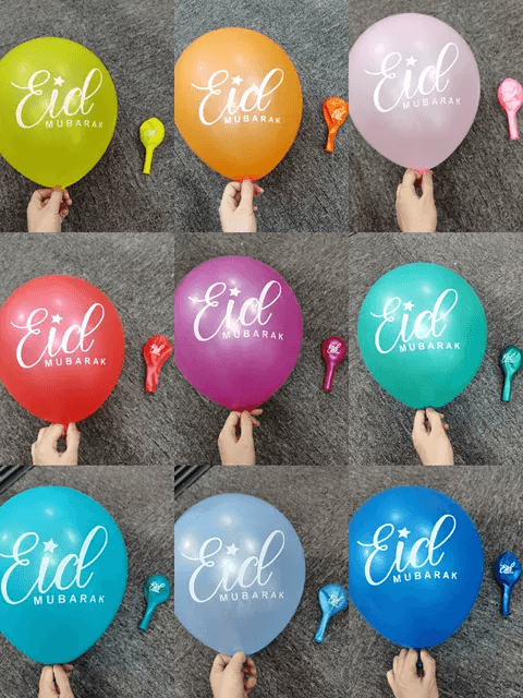 Colorful 'Eid Mubarak' Latex Balloon (Set of 20) - eRayyan
