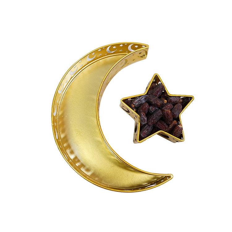 Crescent Moon and Star Serving Tray - Gold - eRayyan