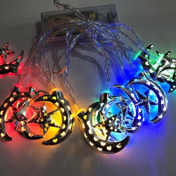 Crescent/Star Multi-Color Mode LED String Lights - eRayyan