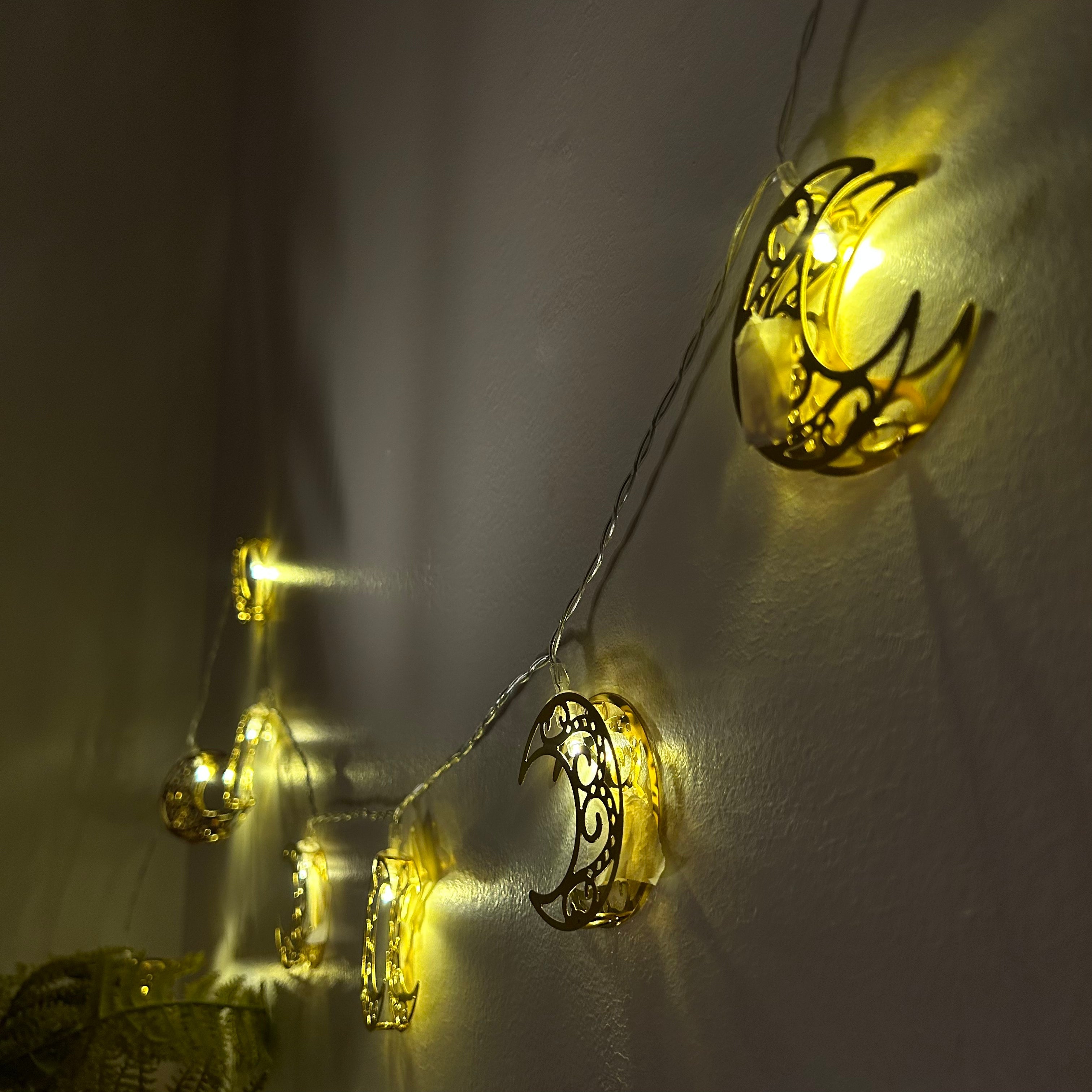 Islamic Geometric Crescent LED String Lights - eRayyan