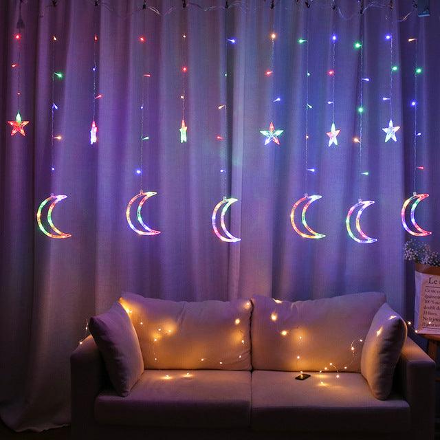 LED MultiColor Moon String Curtain Light - eRayyan
